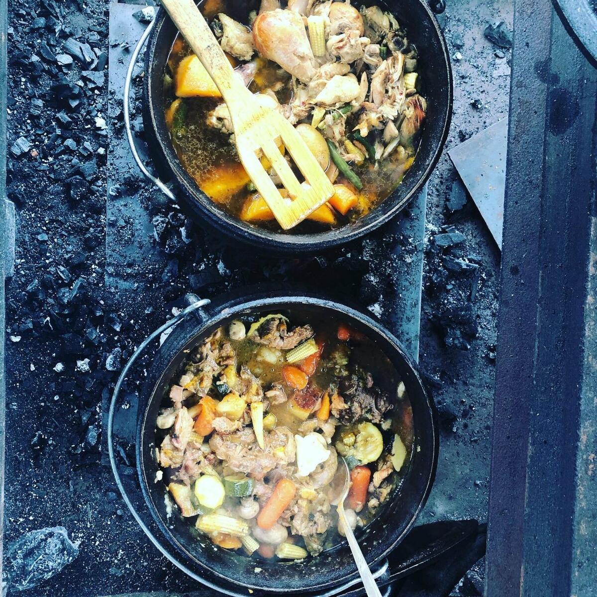 Curries cooked on open fires