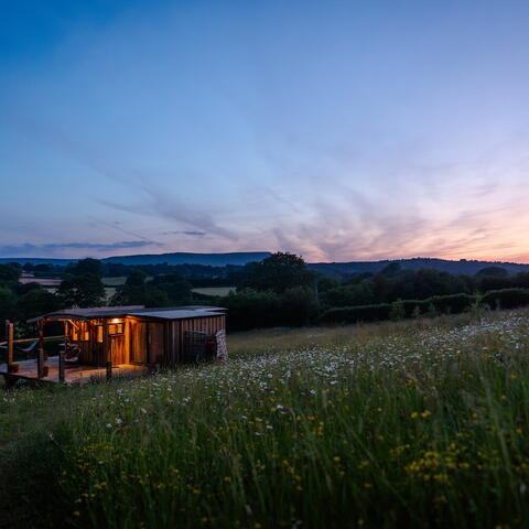 Cabin with views in the heart of Herefordshire countryside