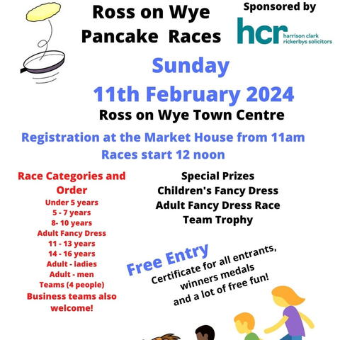 Ross Pancake Races poster with information