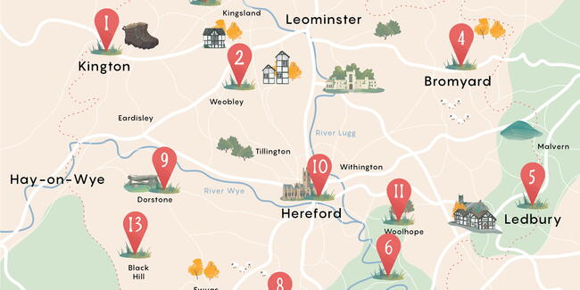 Roasts and rambles map