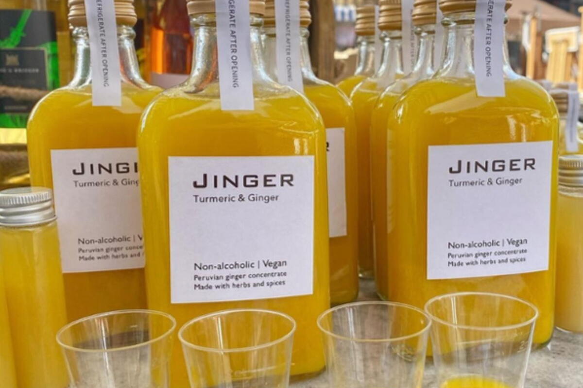 bottles of non alcoholic ginger shots