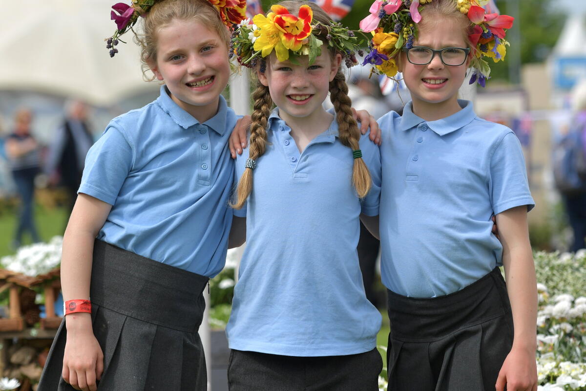School children enjoying the show