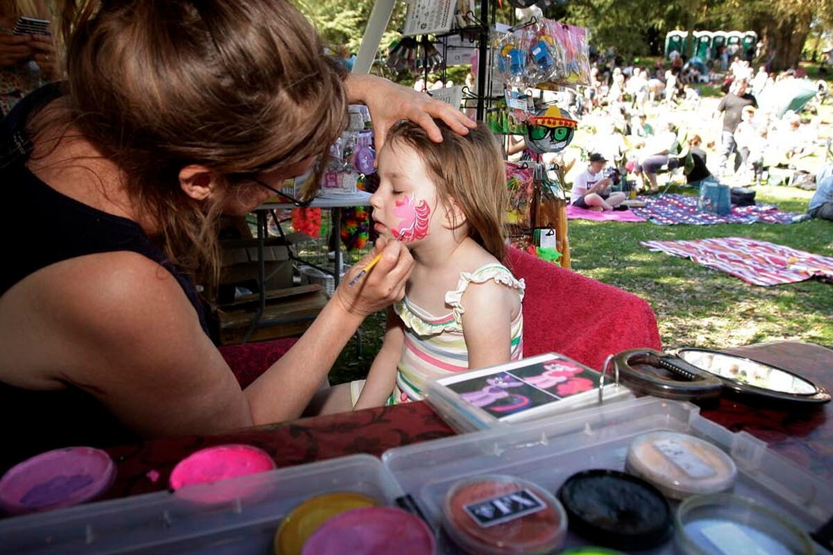 Chilli Face painting at Eastnor Castle Chilli Festival