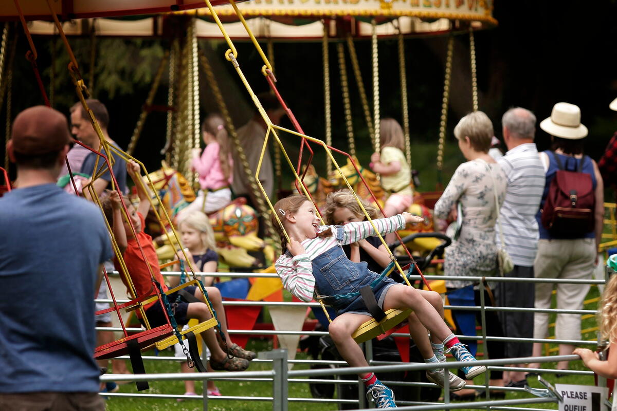 Children on a carousel 