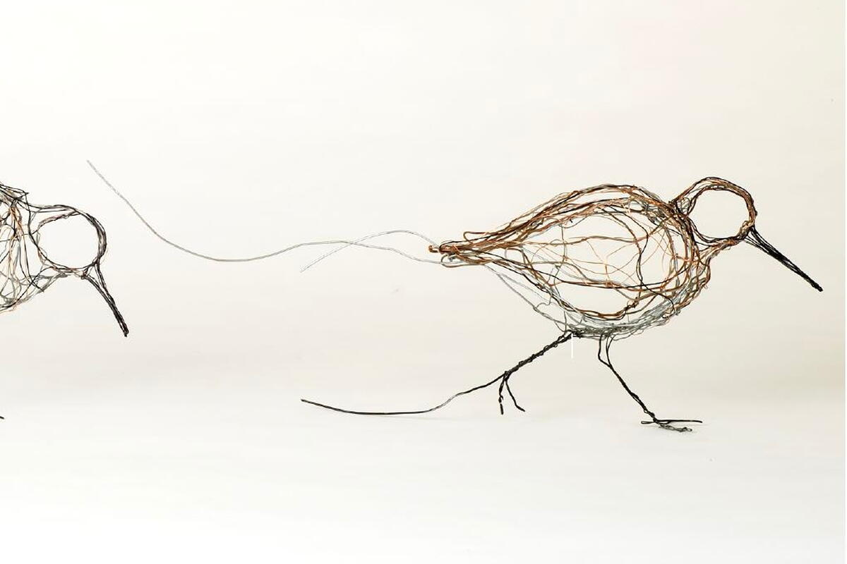 artwork depicting wading bird