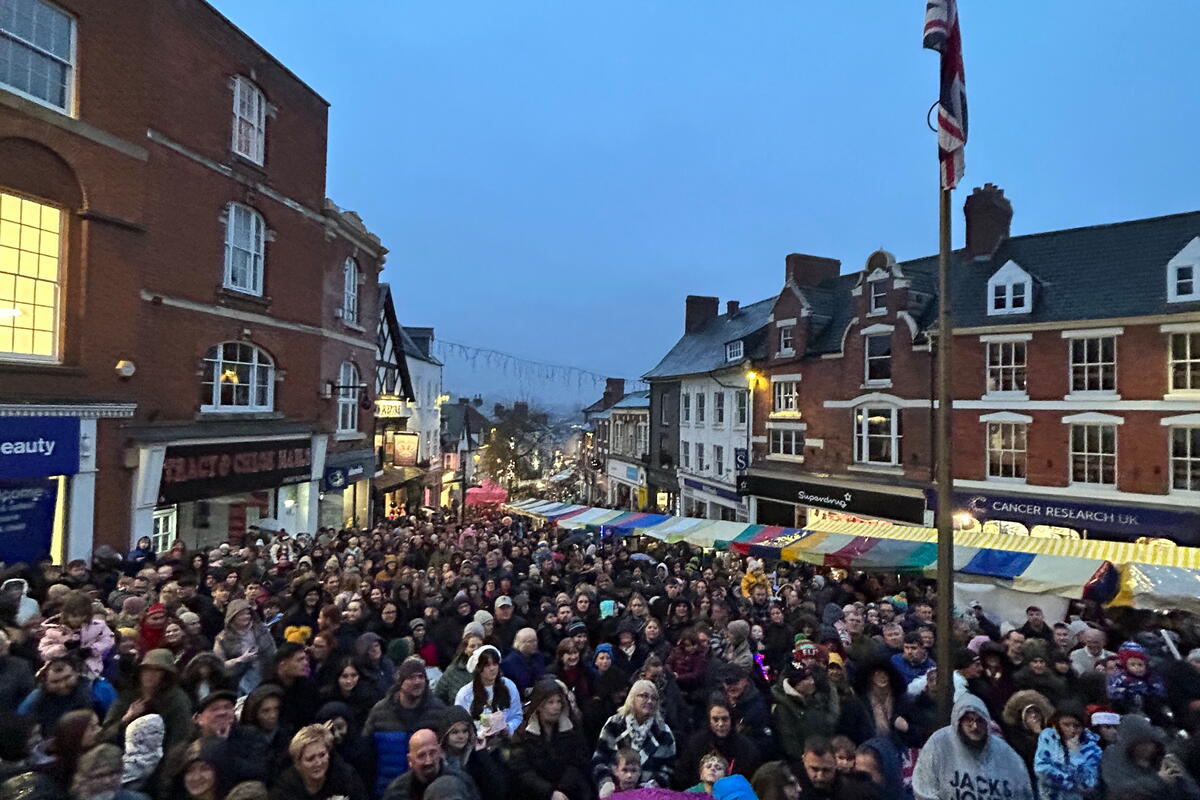 crowds gathered for Christmas Lights Switch-On