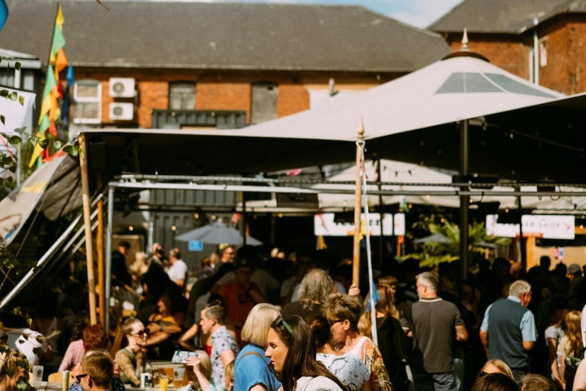 people attending food festival