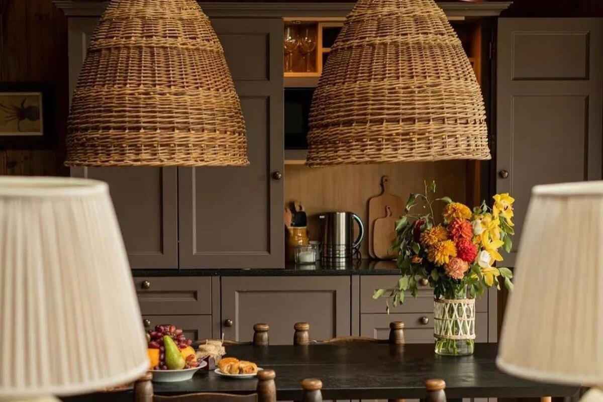 Woven willow lightshades