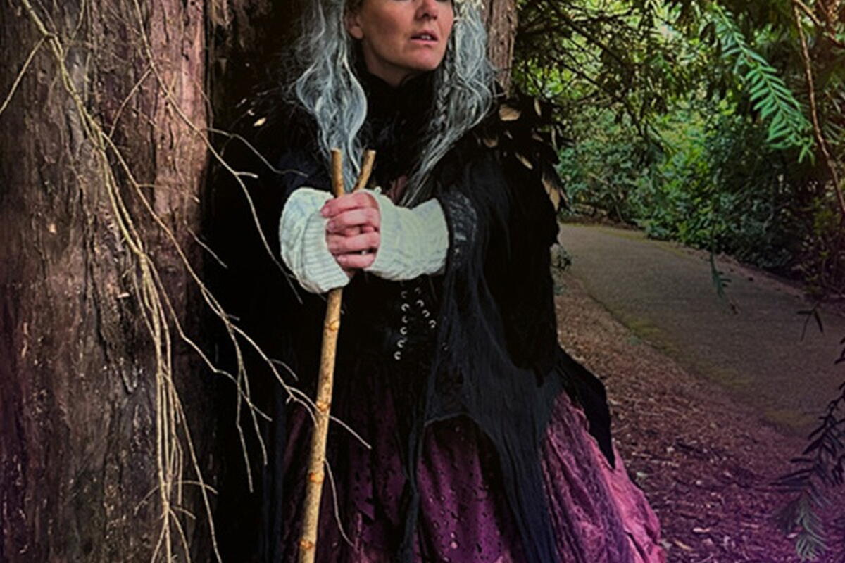 A fairy tale character in the woods