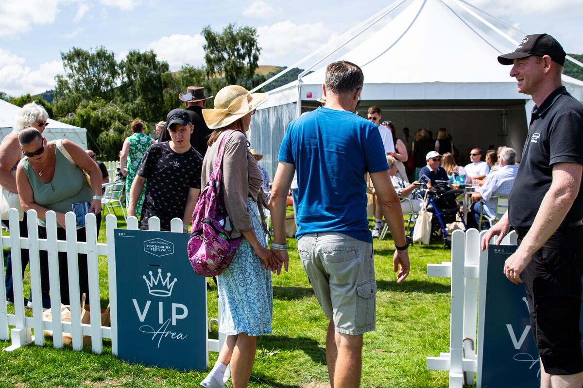 VIP area at an outdoor event