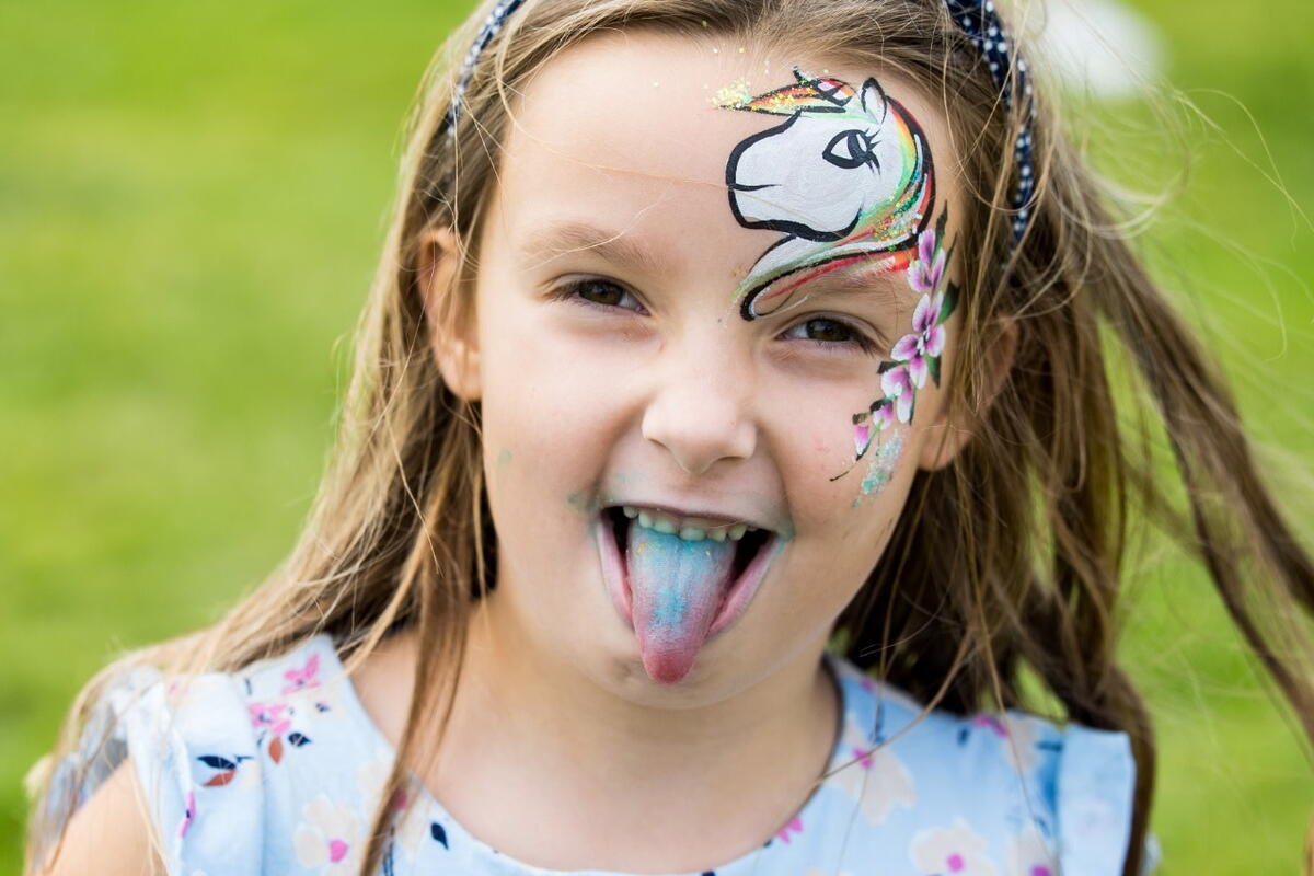 child with face paint