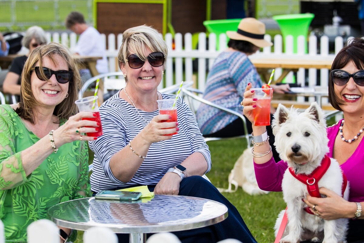 Ladies raising glasses of punch