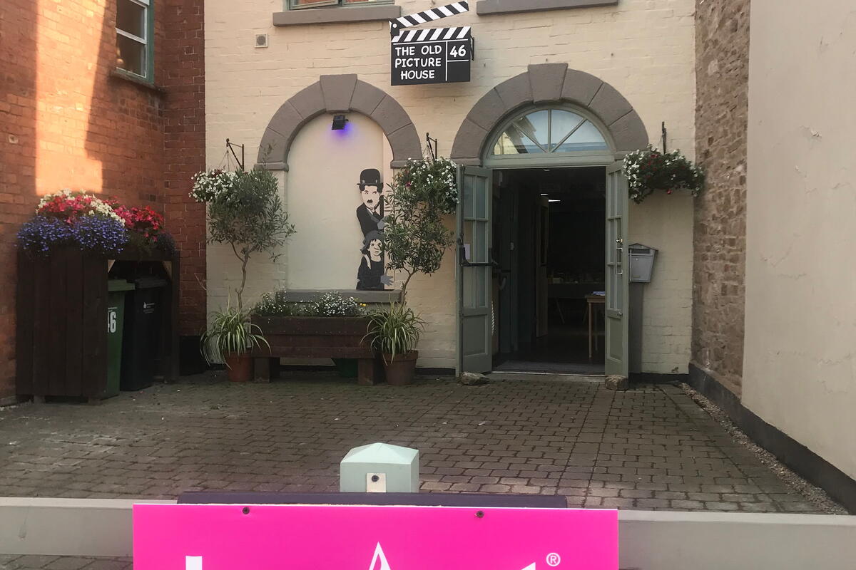 h-Art sign in front of a building