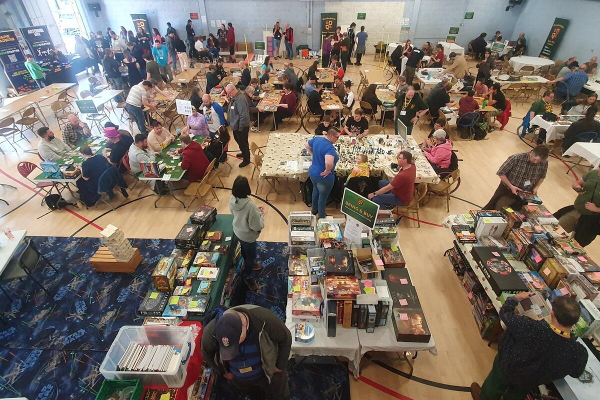 room full of table top games and people