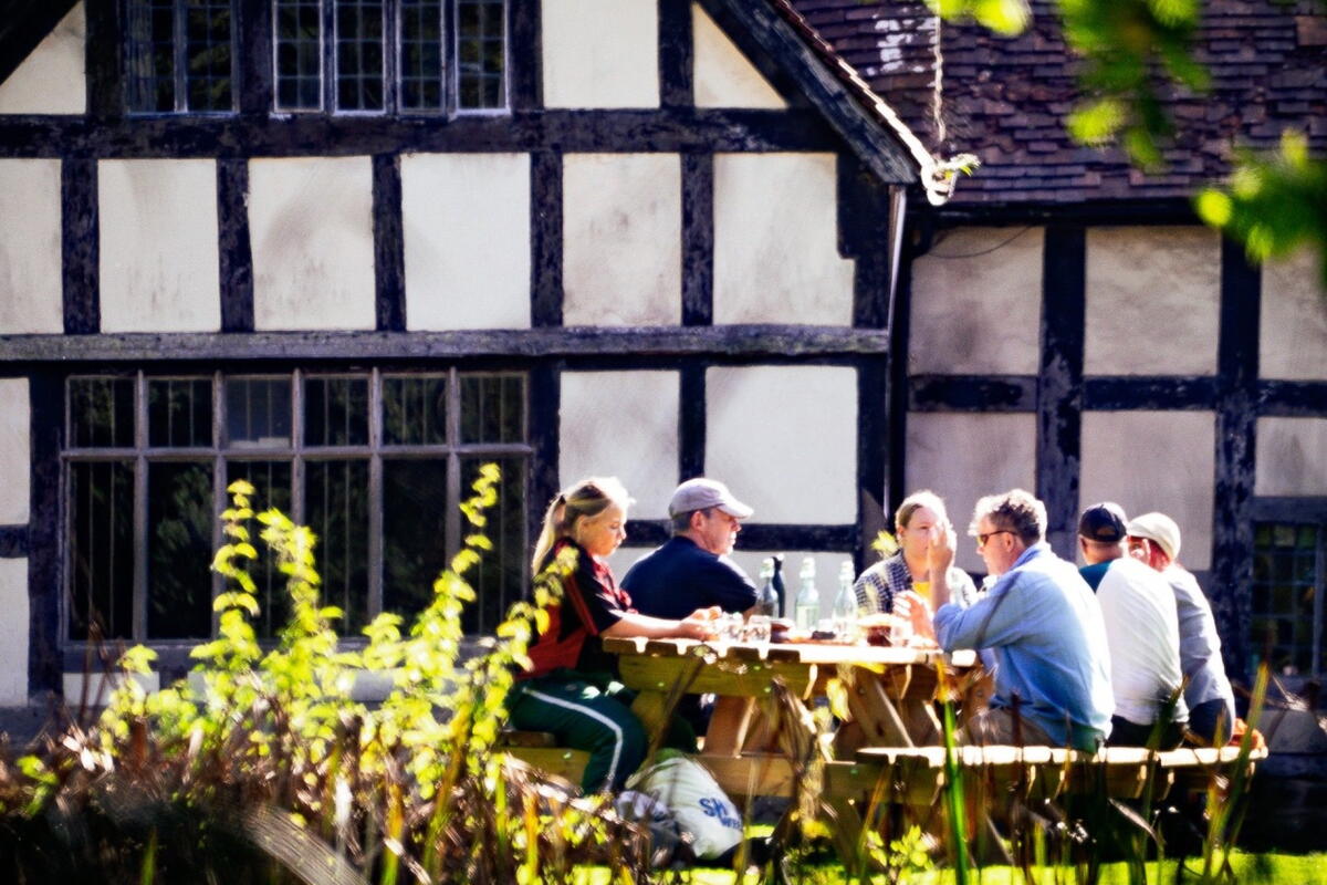 A table in the Wine Garden