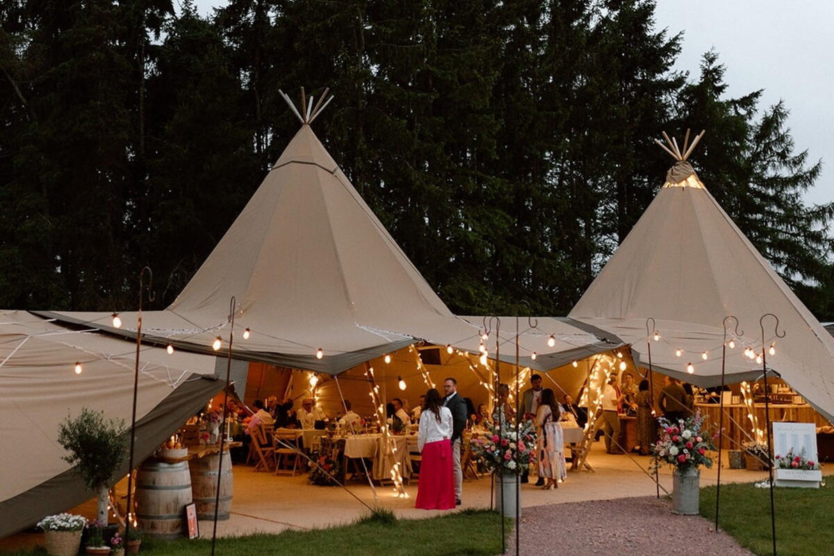 Tipis at dusk