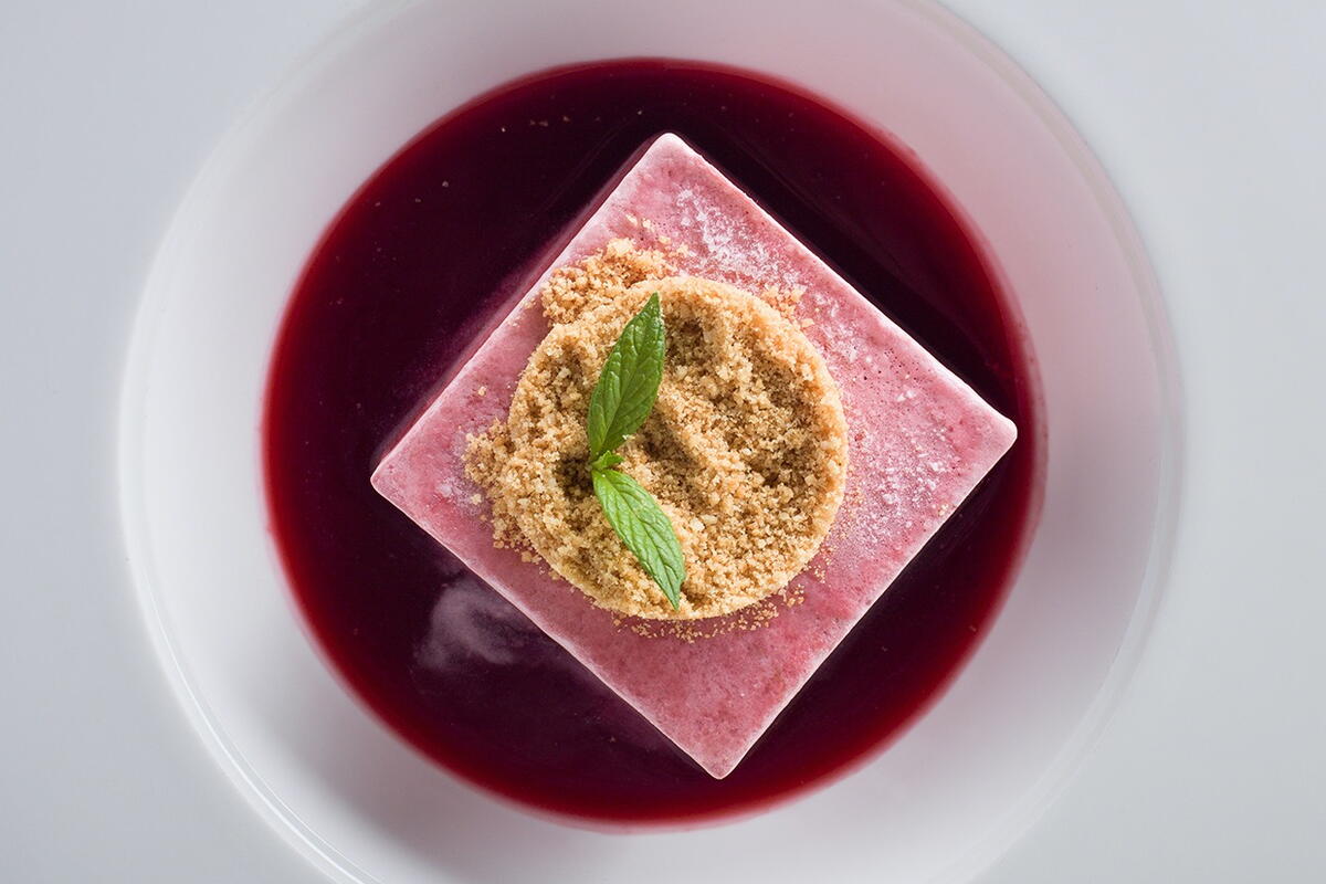Wild Damson Souffle in Green Cows Kitchen
