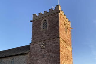 Sunlight hitting Almeley Church