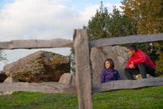 Children at Arthur's stone