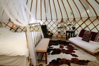 Bridge Farmhouse Yurt interior