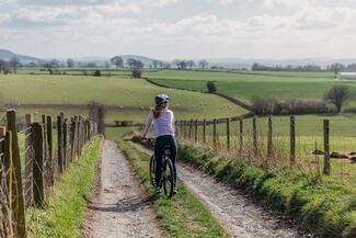 Cycling through countryside - Lyonshall