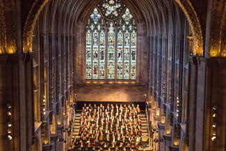 opening night of the Festival in Hereford Cathedral, which is packed with audiences