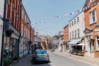 Bromyard high street sunny day