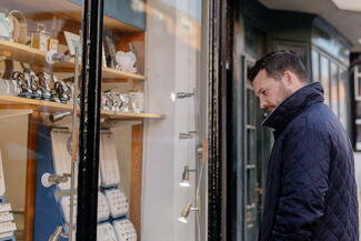 Looking in Bromyard shop window