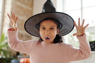 Child dressed as vampire