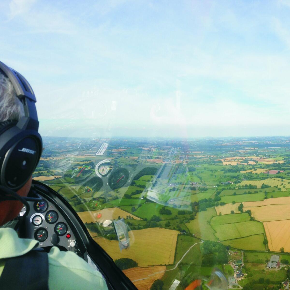 View from the backseat of a gyrocopter