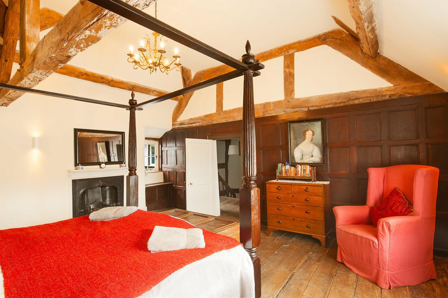 The master bedroom dates back to the 15th century
