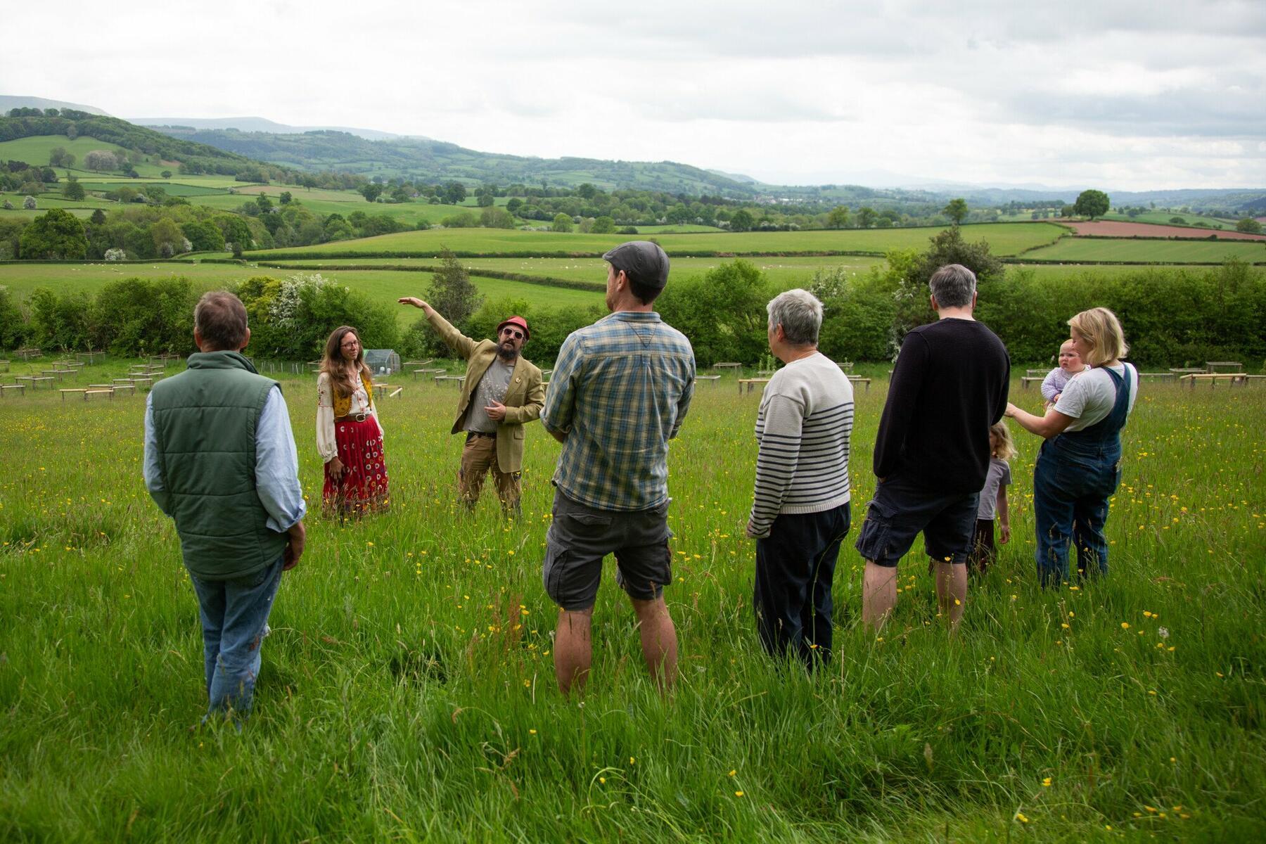 A view of the Black Mountains on our orchard tour