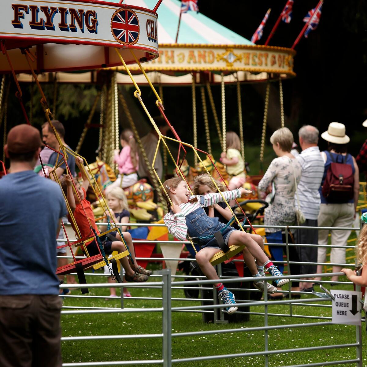 Children on a carousel 