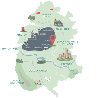Map of Herefordshire's Black and white villages