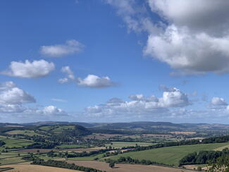 View North of Croft Ambrey Hill Fort