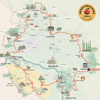 Route map for Herefordshire Trail