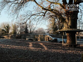 Frosty view towards bridge