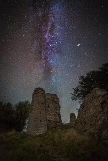 Snodhill Castle beneath the stars