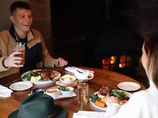 Roast dinner and cider at the New Inn Pub