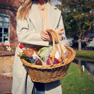 Shopping basket full of local produce