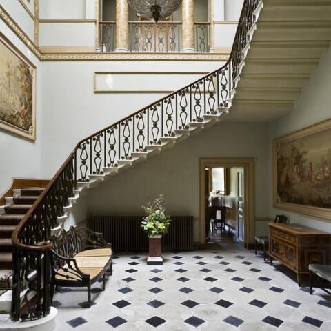 View of the floating staircase Inside Berrington hall