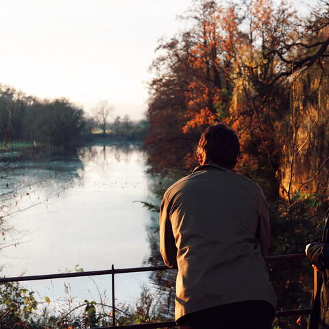 Couple looking over River Wye