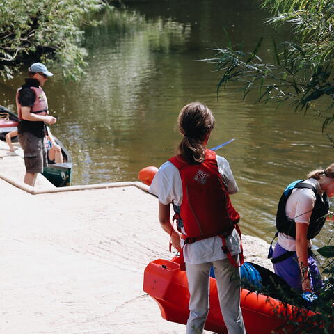 family canoeing