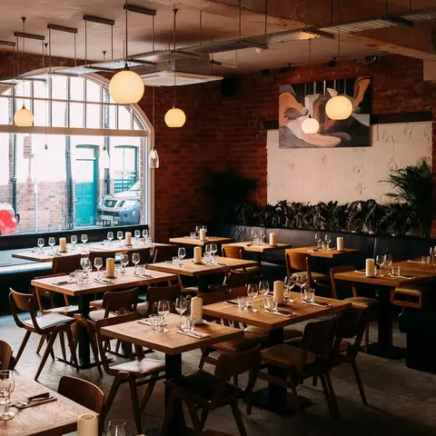 Interior of contemporary restaurant 