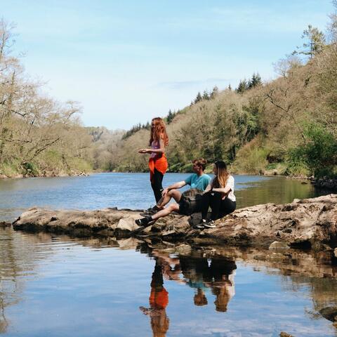 Young People at Symonds Yat, river Wye