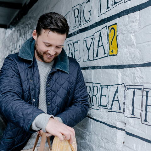 Man in bromyard alleyway