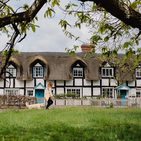 Walking down Brampton Bryan village road