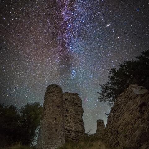 Snodhill Castle beneath the stars