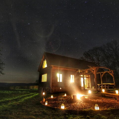 Barn with lanterns