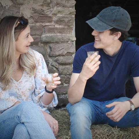 Chatting and drinking cider